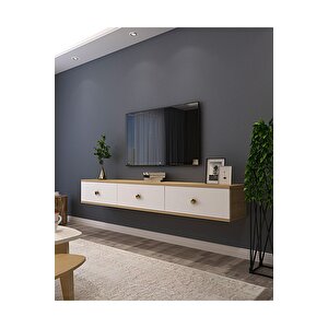 Tda1801dbg - Zuzu Duvara Montaj Tv Stand - 180cm Safirmeşe-Beyaz