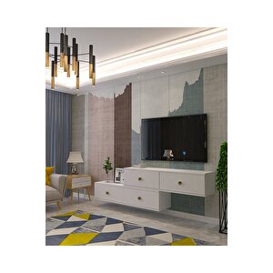 Tda1203bg - Zuzu 2li̇ Duvara Montaj Tv Stand  120cm+120cm Beyaz