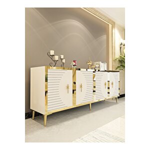 Ka1801bg Tuna Konsol, Tv Sehpasi  180cm Beyaz gold