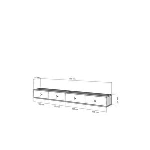Tda1203dbg - Zuzu 2li̇ Duvara Montaj Tv Stand - 120cm+120cm