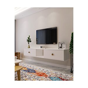 Tda1501bg - Zuzu Duvara Montaj Tv Stand  150cm Beyaz