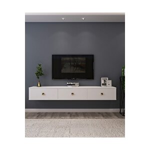 Tda1801bg - Zuzu Duvara Montaj Tv Stand  180cm Beyaz