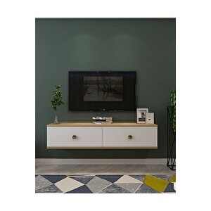 Tda1202dbg - Zuzu Duvara Montaj Tv Stand - 120cm Safirmeşe-Beyaz