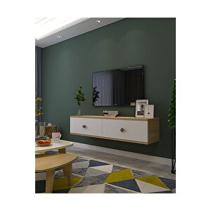 Tda1202dbg - Zuzu Duvara Montaj Tv Stand - 120cm Safirmeşe-Beyaz
