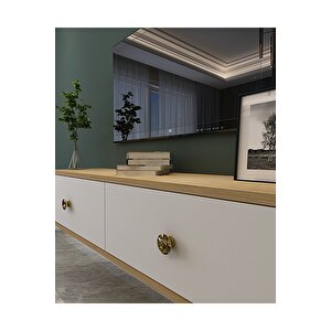 Tda1202dbg - Zuzu Duvara Montaj Tv Stand - 120cm Safirmeşe-Beyaz