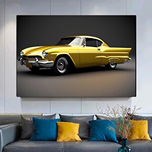 Antika Araba Sanatı Kanvas; Araba Duvar Sanatı; Ford Mustang Kanvas; Motivasyonel Poster 60x120 cm