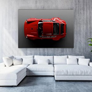 Kırmızı Porsche 911 (964) Kanvas Duvar Sanatı; Porsche 911 Carrera Duvar Sanatı; Süper Araba Kanvas