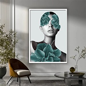 Çiçek Başlı Kadın Kanvas Tablosu; Soyut Çiçek Kadın Resmi