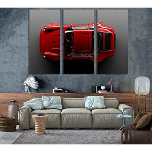 Kırmızı Porsche 911 (964) Kanvas Duvar Sanatı; Porsche 911 Carrera Duvar Sanatı; Süper Araba Kanvas 50x70 cm