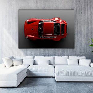Kırmızı Porsche 911 (964) Kanvas Duvar Sanatı; Porsche 911 Carrera Duvar Sanatı; Süper Araba Kanvas