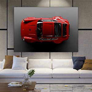Kırmızı Porsche 911 (964) Kanvas Duvar Sanatı; Porsche 911 Carrera Duvar Sanatı; Süper Araba Kanvas 90x180 cm