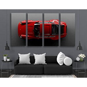 Kırmızı Porsche 911 (964) Kanvas Duvar Sanatı; Porsche 911 Carrera Duvar Sanatı; Süper Araba Kanvas 90x180 cm