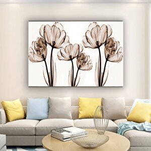 Beyaz Çiçek Kanvas Baskısı – Pastel Gül Tablosu, Akrilik Çiçek Kanvas 80x120 cm