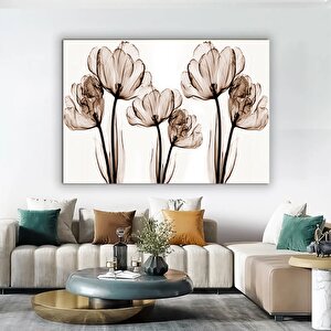 Beyaz Çiçek Kanvas Baskısı – Pastel Gül Tablosu, Akrilik Çiçek Kanvas 60x90 cm