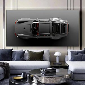 Porsche 911 Sport Gri Kanvas Duvar Sanatı Baskısı; Motivasyon Ofis Dekoru; Araba Posteri; Porsche Tu 60x120 cm