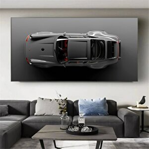 Porsche 911 Sport Gri Kanvas Duvar Sanatı Baskısı; Motivasyon Ofis Dekoru; Araba Posteri; Porsche Tu