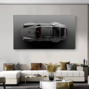 Porsche 911 Sport Gri Kanvas Duvar Sanatı Baskısı; Motivasyon Ofis Dekoru; Araba Posteri; Porsche Tu