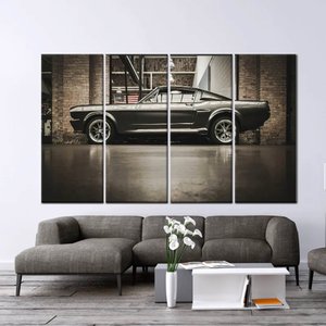 Nostaljik Araba Sanatı Tuvali, Araba Duvar Sanatı, Amerikan Araba Duvar Sanatı, Motivasyonel Tuval 120x150 cm