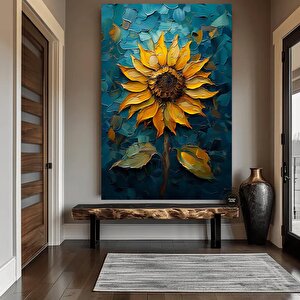 Renkli Ayçiçeği Kanvas Tablo; Çiçek Sanatı