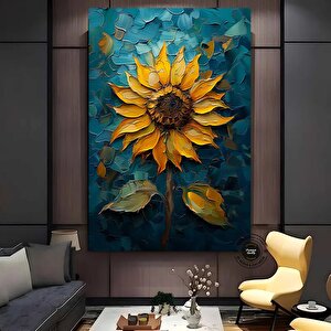 Renkli Ayçiçeği Kanvas Tablo; Çiçek Sanatı
