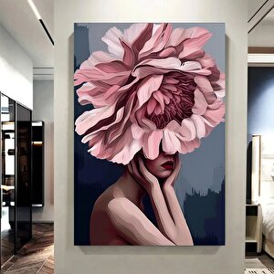 Soyut Çiçek Kadın Sanatı; Çerçeveli Kanvas