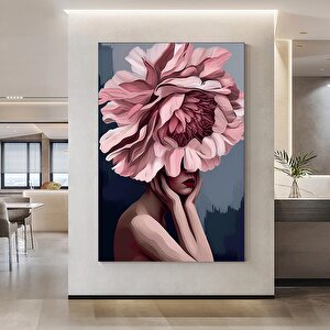 Soyut Çiçek Kadın Sanatı; Çerçeveli Kanvas