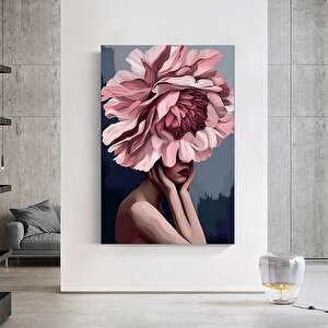 Soyut Çiçek Kadın Sanatı; Çerçeveli Kanvas