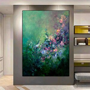 Soyut Çiçek Sanatı; Çiçek Duvar Dekoru; Çiçek Kanvas Baskısı; Gül Duvar Dekoru; Asmaya Hazır Kanvas