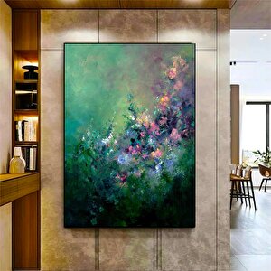 Soyut Çiçek Sanatı; Çiçek Duvar Dekoru; Çiçek Kanvas Baskısı; Gül Duvar Dekoru; Asmaya Hazır Kanvas