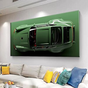 Porsche 911 Sport Yeşil Kanvas Duvar Sanatı Baskısı; Motivasyon Ofis Dekoru; Araba Posteri; Porsche