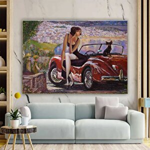 Kız Duvar Sanatı; Araba Duvar Dekoru; Soyut Sanat; Çağdaş Duvar Sanatı; Modern Kanvas Sanatı; Kadın 120x180 cm