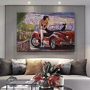 Kız Duvar Sanatı; Araba Duvar Dekoru; Soyut Sanat; Çağdaş Duvar Sanatı; Modern Kanvas Sanatı; Kadın 50x70 cm