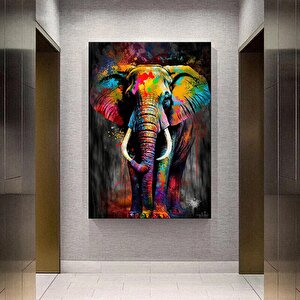 Modern Grafiti Sanatı Soyut Fil Kanvas Tablosu, Renkli Hayvan Resimleri, Ev Duvar Dekoru 30x40 cm