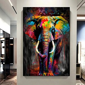 Modern Grafiti Sanatı Soyut Fil Kanvas Tablosu, Renkli Hayvan Resimleri, Ev Duvar Dekoru 30x40 cm