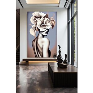 Soyut Sanat Kadın Modern Sanat Poster Dekor Baskısı Çiçek Kadın Duvar Sanatı, Açan Baş Baskısı