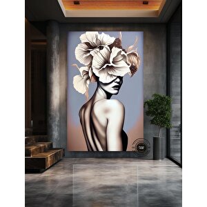Soyut Sanat Kadın Modern Sanat Poster Dekor Baskısı Çiçek Kadın Duvar Sanatı, Açan Baş Baskısı