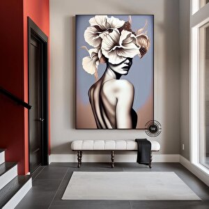 Soyut Sanat Kadın Modern Sanat Poster Dekor Baskısı Çiçek Kadın Duvar Sanatı, Açan Baş Baskısı 80x120 cm
