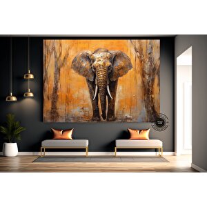 Fil Kanvas Tablosu; Canlı Fil Sanatı 20x30 cm