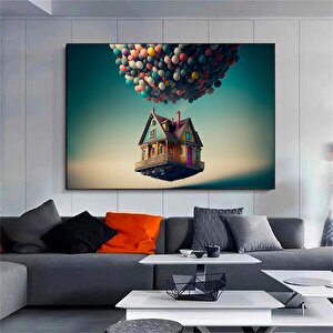 Soyut Poster; Gökkuşağı Sanatı; 'up' Film Balonları Baskısı; Modern Sanat 80x150 cm