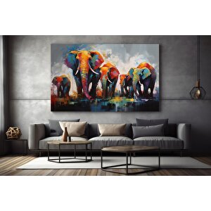 Filler Ailesi Kanvas Tablosu, Afrika Hayvan Duvar Sanatı, Modern Asılı Poster