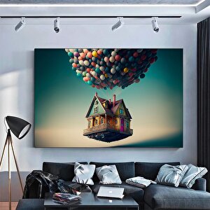 Soyut Poster; Gökkuşağı Sanatı; 'up' Film Balonları Baskısı; Modern Sanat 20x30 cm