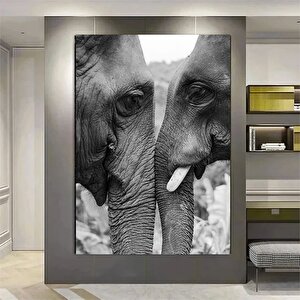 Fil Kanvas Baskısı; Fil Temalı Ekstra Büyük Duvar Dekoru; Ev Dekoru; Duvar Asması; Fil Kanvas Sanatı 30x40 cm