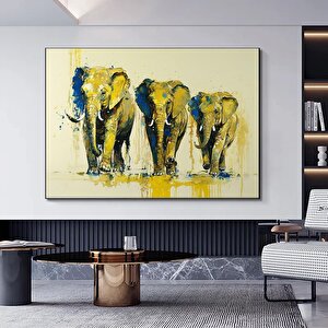 Modern Baskı Graffiti Sanatı Soyut Fil Kanvas Tablo – Ev Duvar Dekoru İçin Renkli Hayvan Resmi 60x90 cm