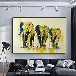 Modern Baskı Graffiti Sanatı Soyut Fil Kanvas Tablo – Ev Duvar Dekoru İçin Renkli Hayvan Resmi 90x150 cm