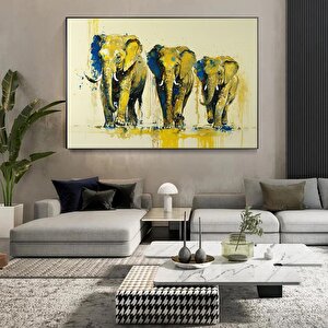 Modern Baskı Graffiti Sanatı Soyut Fil Kanvas Tablo – Ev Duvar Dekoru İçin Renkli Hayvan Resmi 90x150 cm