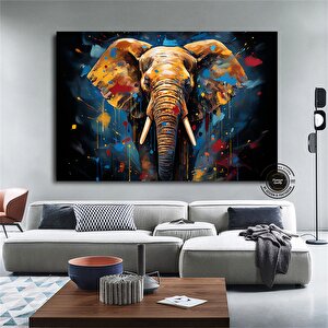 Fil Desenli Kanvas Sanatı; Büyük Pop Art Duvar Sanatı; Renkli Fil Kanvas Tablosu; Pop Art Kanvas Bas