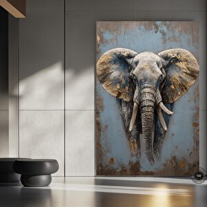 Altın Fil 3d Kanvas Tablo, Görkemli Afrika Vahşi Yaşam Dekoru, Asılı Hazır