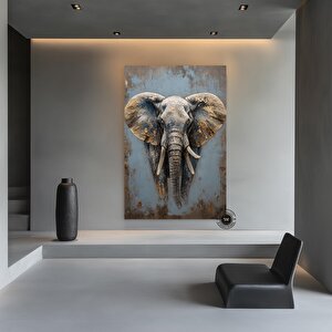 Altın Fil 3d Kanvas Tablo, Görkemli Afrika Vahşi Yaşam Dekoru, Asılı Hazır