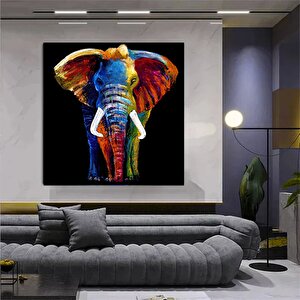 Soyut Renkli Fil Tablosu, Kanvas Baskı Duvar Sanatı, Oturma Odası Ve Yatak Odası Duvar Dekoru
