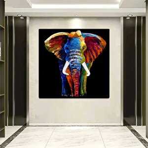 Soyut Renkli Fil Tablosu, Kanvas Baskı Duvar Sanatı, Oturma Odası Ve Yatak Odası Duvar Dekoru